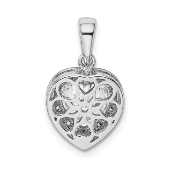 Interchangeable Silver Multi-color CZ Heart Charm includes 6 heart shaped stones - Picture 4 of 13